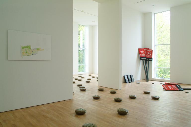 The Recyclable Refugee Camp, a group of biodegradable objects, tackles the ethical imperative that encourages art to intervene in the world, localizing the epicenter of a new utopia inside the boundaries of the art world itself